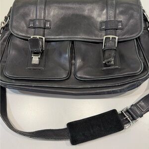 Coach Black Leather Laptop Bag